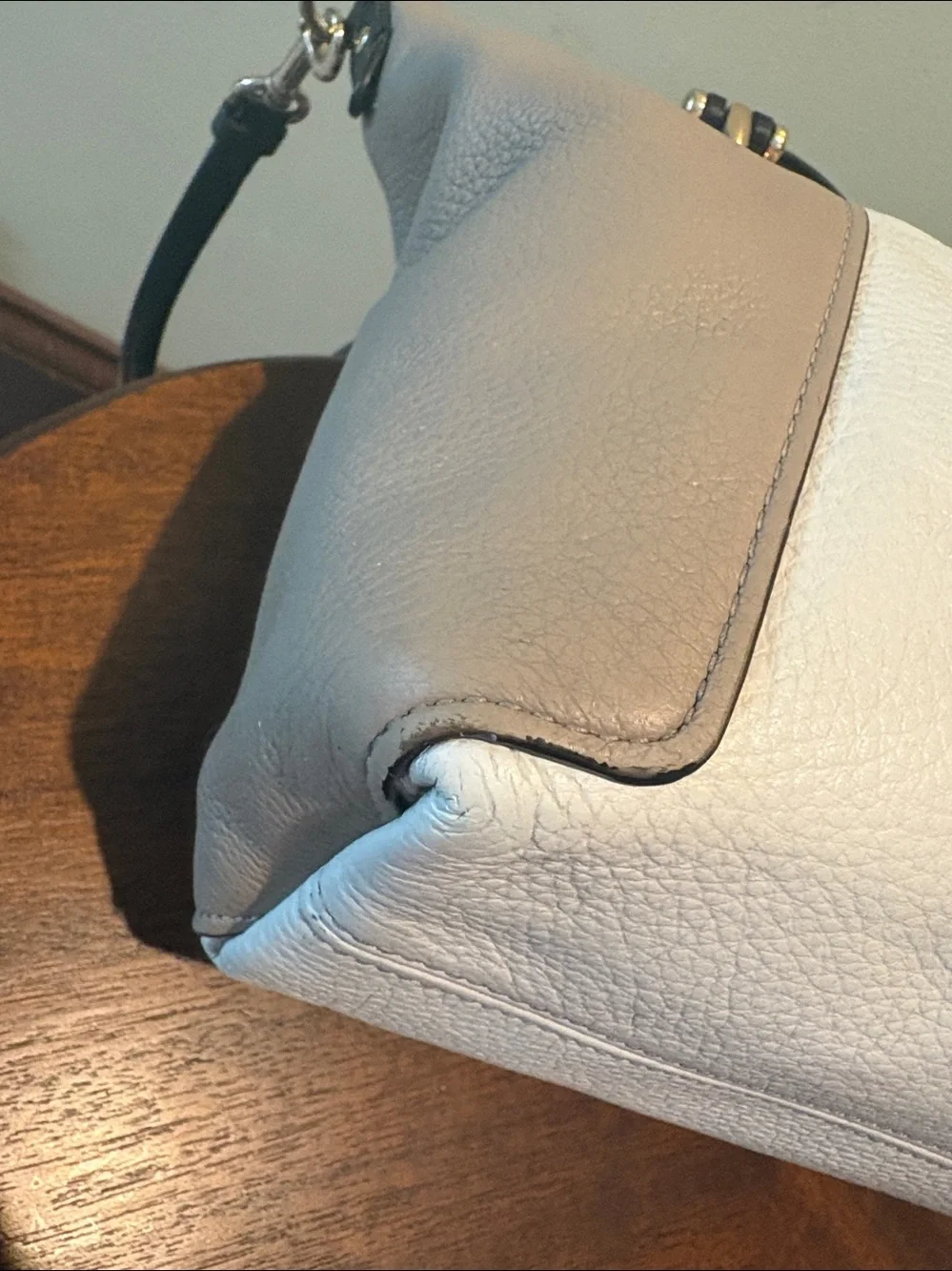 Coach Satchel shoulder bag Crossbody bag  color block cream taupe black/goldtone